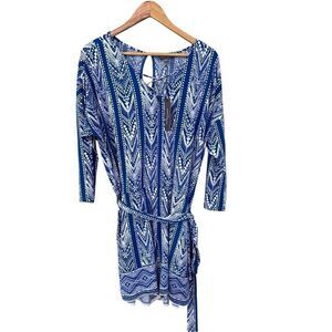 Market & Spruce Blue and White Patterned Romper